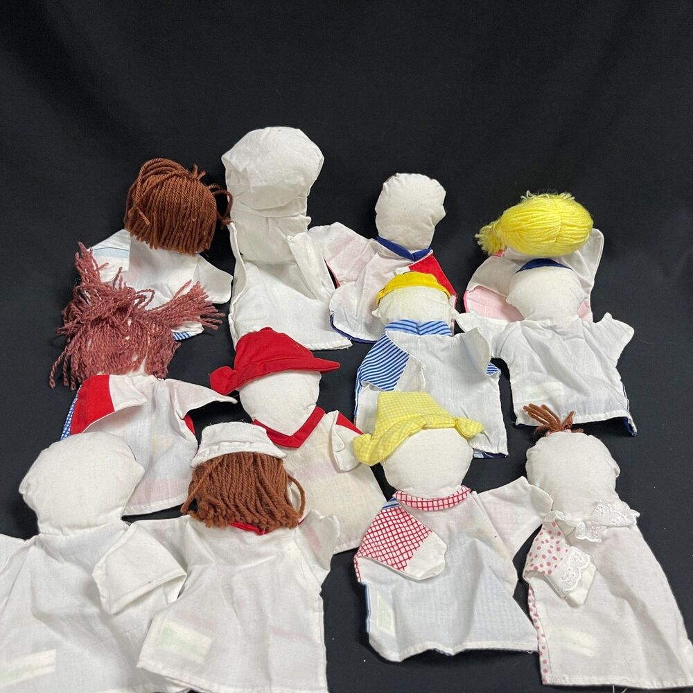 Hand Puppets Lot of 12 Towns People Teach Nurse Chef Baby - Picture 6 of 8